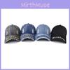 Wash Denim Water Trendy Distressed Baseball Cap For Streetwear Wear Fashion