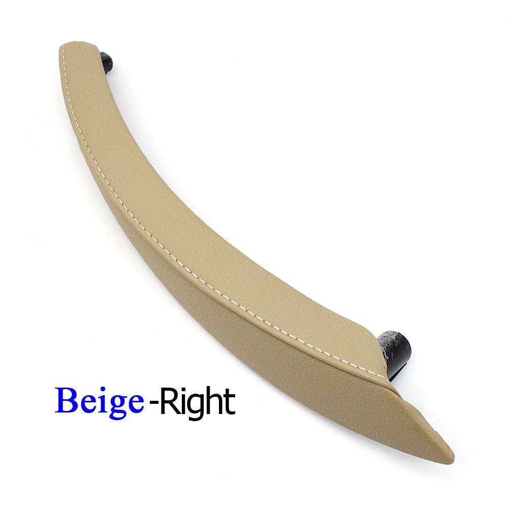Inner Car Black Beige Left Right Passenger Door Pull Handle Leather Cover Trim Replacement For BMW X5 X6 E70 E71 E72