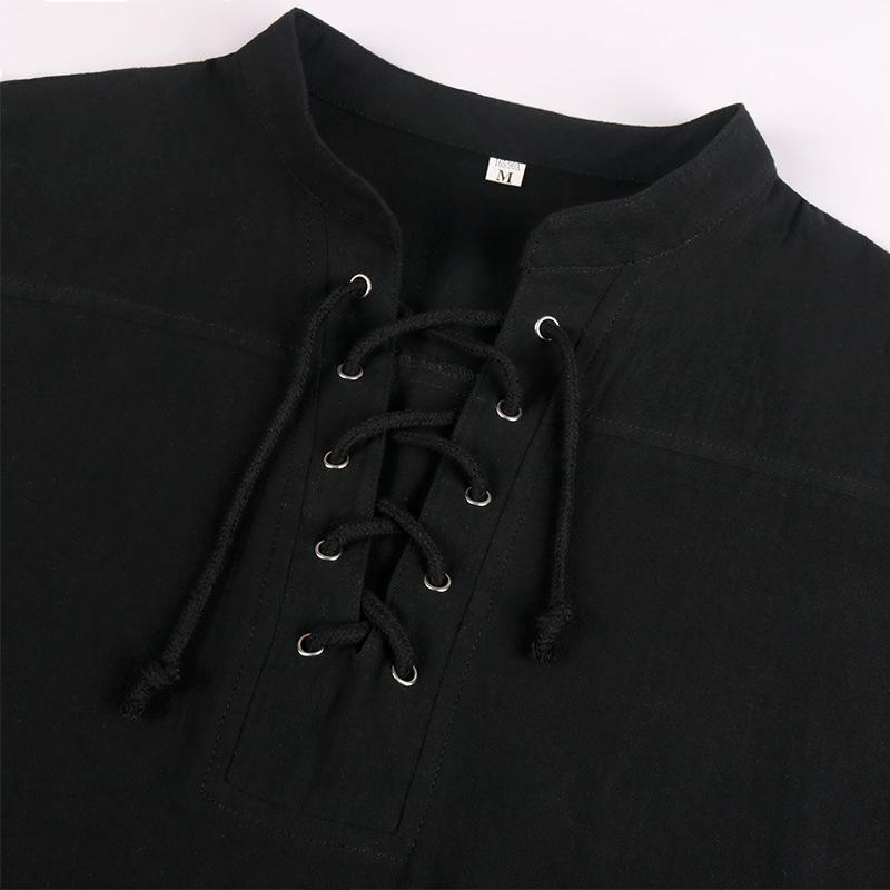 Men's Gothic Warrior Bandage Short Sleeve Medieval Shirt
