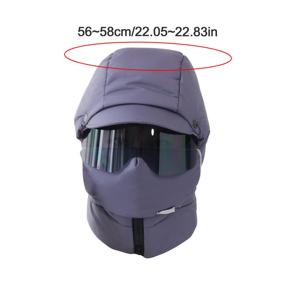 

Trapper Hat For Women 4 In 1 Warm Cap Cold Weather Cap With Hood Earflap Goggles For Men Women Winter Cold Weather Cycling сірий колір