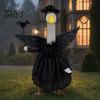 Mysterious Halloween Outdoor Decor 1 Set Porch Goose Outfit, Ghost Costume with Light-up Lantern, Playful Spooky Garden Outfit Pumpkin Apparel for 23