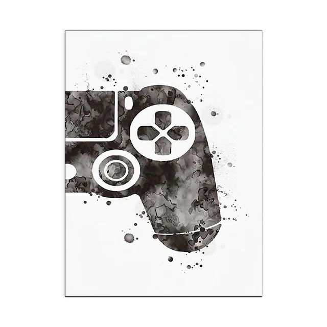 Leinwandgemälde Spiel Spielzimmer Gamepad Abstrakt Poster und Drucke Wandkunst Bilder Gamer Geschenk für Jungen Kinderzimmer Dekor