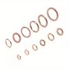200Pcs Copper Washer Gasket Nut and Bolt Set Flat Ring Seal Assortment Kit with Box M5-M14 for Sump Plugs