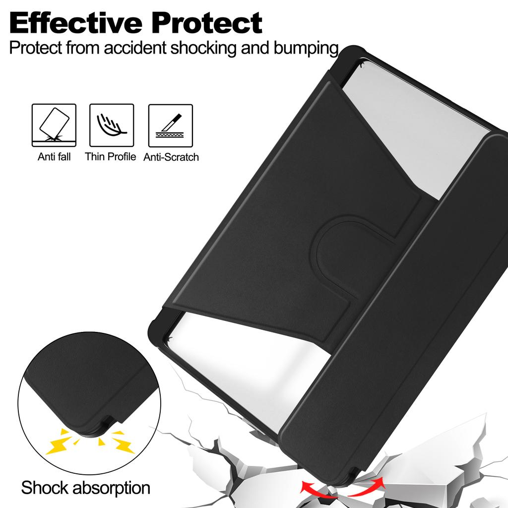 For Samsung Galaxy Tab A11+ Case 360° Rotary Stand PU Leather+Acrylic Tablet Cover (Without Keyboard)