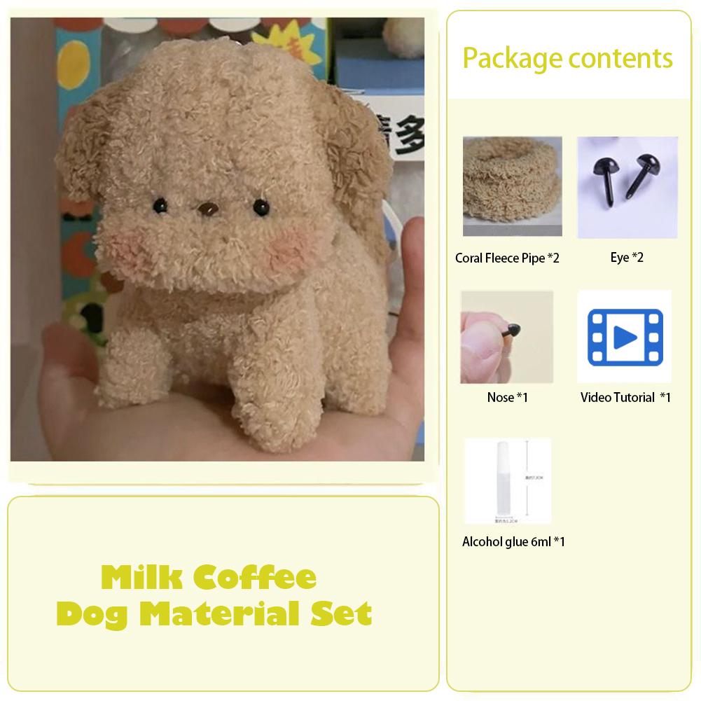 Coral Fleece Material Pipe Chenille Stems Craft Pipe Stems Kit Creative Toys Cute Dog Handmade Material for Kids DIY