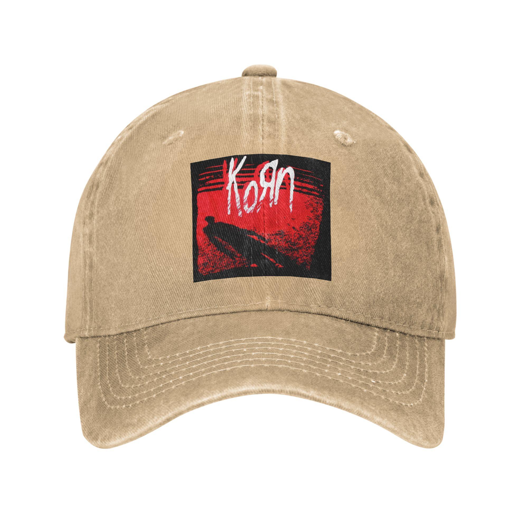

Korn Metal Rock Music Baseball Caps Snapback Washed Denim Hats Outdoor Casquette Streetwear Baseball Cowboy Hat for Unisex Women One Size