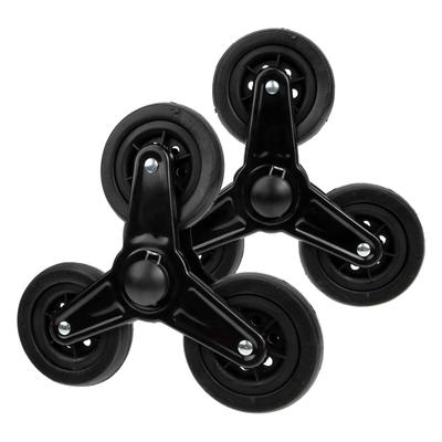 Carrello della spesa pieghevole da 2 pezzi Ruote tri in gomma antiscivolo Pezzi di ricambio robusti Arrampicata su scale