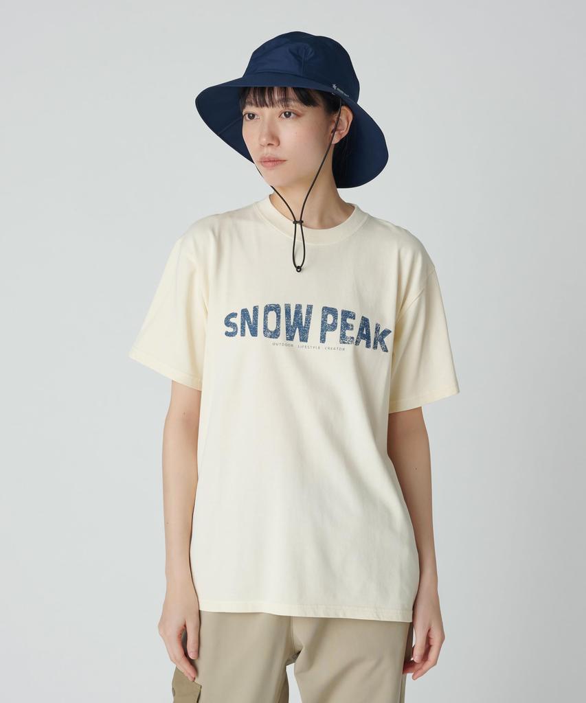 Snow Peak Recycled Cotton Dyed SP Size L IVORY Festival Camping Outdoor T-Shirt TS-25SU201