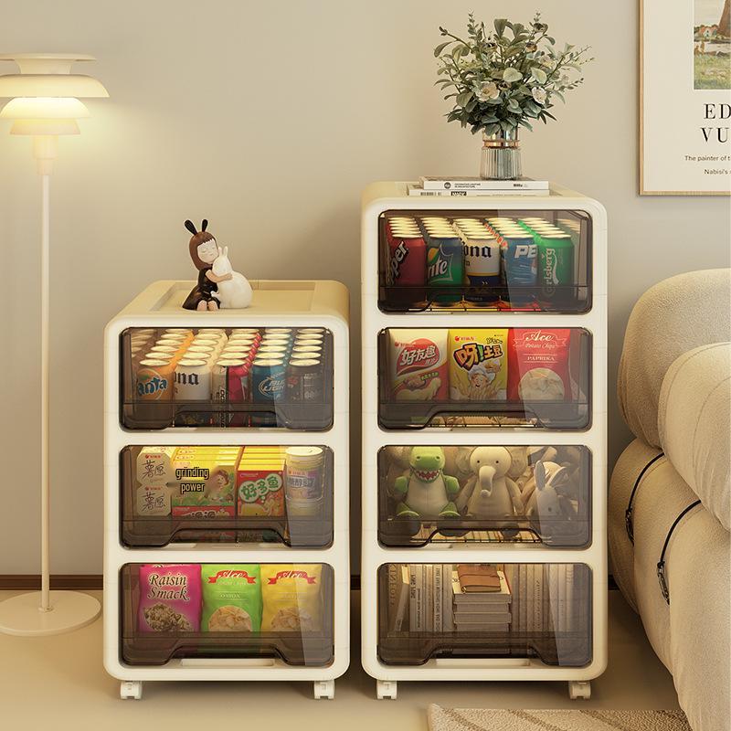 Multi-layer Plastic Drawer Snack Storage Cabinet for Living Room or Bedside