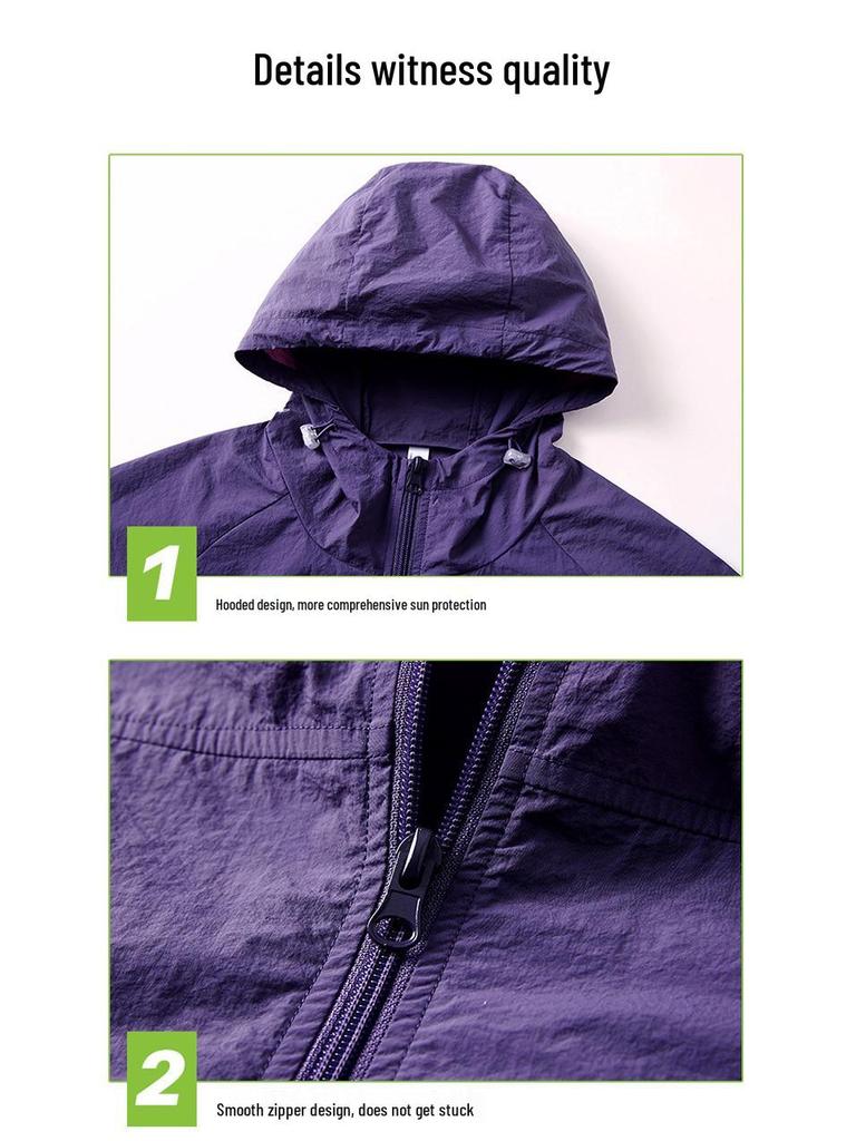 UPF50+ Lightweight Anti-UV Ice Silk Sun Protection Jacket for Outdoor Summer Activities