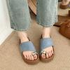 Niche Metal Toe Slippers Women's Summer Wear 2025 New French Flat Sandals Beach Sandals Women