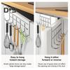 Storage Rack with 6 Hooks Sturdy Construction Strong Load-bearing Simple Installation Clothes Hanger Stainless Steel Hook