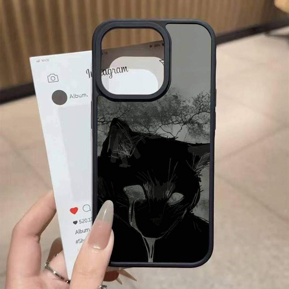 

Dark Funny Monster Cat Hard Plastic Phone Case For Iphone 17 Air 16 15 14 13 12 11Pro Max PC TPU Cover iPhone 11