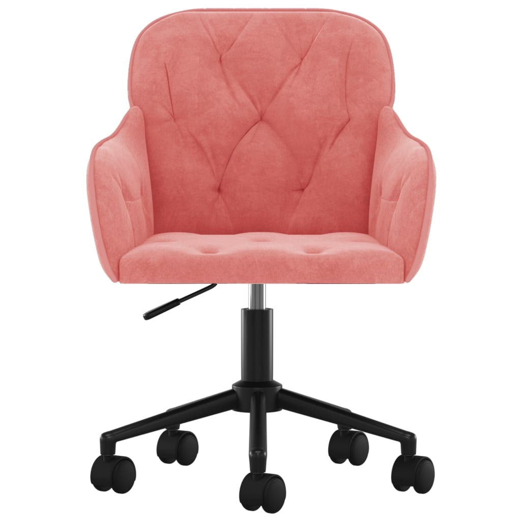Dining Room Chairs 2 Pcs Swivel Pink Velvet