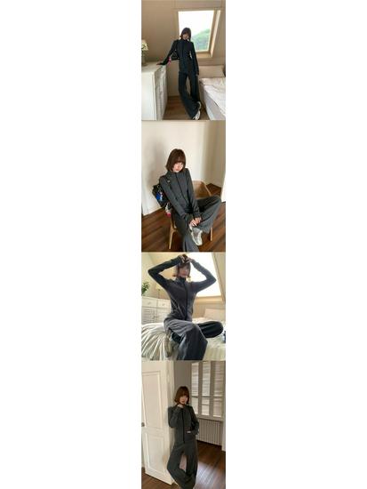 European-Style Spring 2025 Women's Tracksuit: Cardigan Jacket & High-Waisted Wide-Leg Pants Set