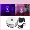 Round 7 Led Colorful Rotating Crystal Light Base Electric Battery Stand Display