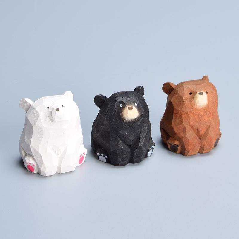

Hand-Carved Solid Wood Bear Ornament