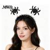 Velvet Decorative Hair Band Halloween Headbands, Black Spider Bat Headband, Glitter Fluffy Hoop Spooky Headpiece for Party Women, Teens, Cosplay,