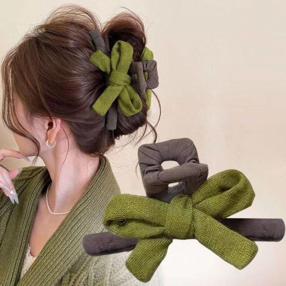 Bowknot Hair Clip Elegant Hairpin Fashion Shark Clip  AutumnWinter