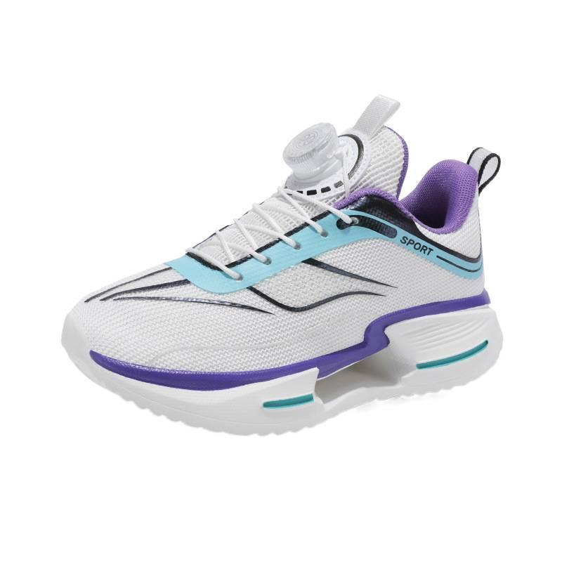 Boys' rotating buckle sneakers 2025 new summer children's and adolescents' running shock-absorbing mesh breathable running shoes