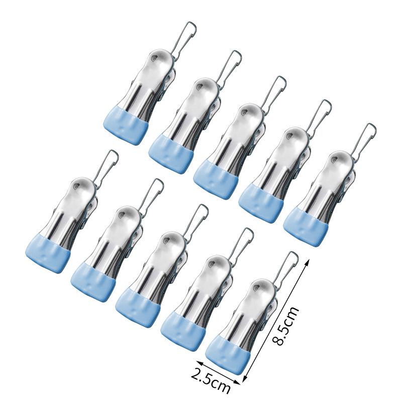 10 szt. Klipsy do ubrań ze stali nierdzewnej Klamerki do prania Haczyk Przenośny Klips do wieszania ubrań Organizer do ubrań do szafy Wieszaki