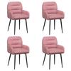 Dining Chairs 4 Pcs Velvet Pink 59 X 59.5 X 90 Cm
