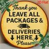 D Flat D Flat Pc D Flat Vintage Aluminum Sign Please Leave All Packages Deliveries Here Decorative Round Plaque for