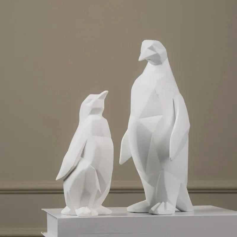 Sculture e Statuette Statua di Animale Decorazioni per la Casa Ornamenti Per Decorazione Domestica Soggiorno Tavolo Scrivania Ufficio Pinguino Bianco Carino