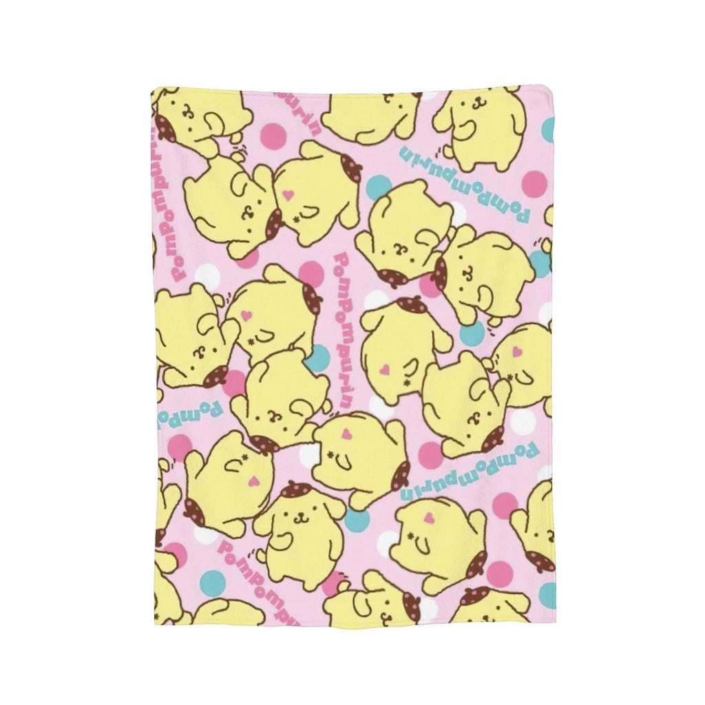 Cartoon Pom Pom Purin Plüschdecke Lustige Überwurfdecke für Zuhause Hotel Sofa 150*125cm Steppdecke,