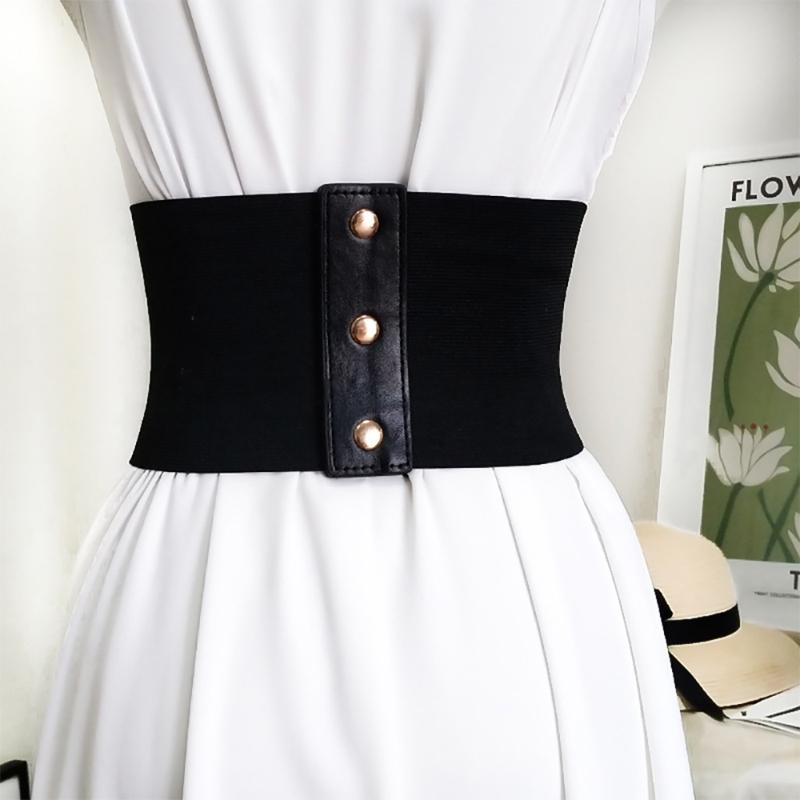Stretchy Cinch Belt For Dresses Buckle Slimming Body Belts for Women Elastic High Waist Hiphop Rock Nightclub Sexy Jeans