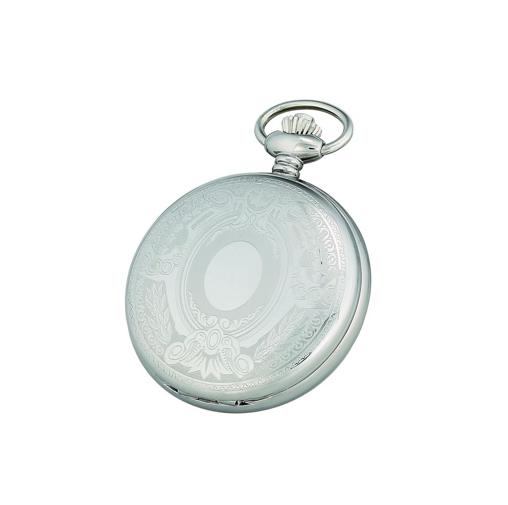 Charles Hubert DWA008 Men's Mechanical Skeleton Pocket Watch with Hand-Wound Movement