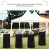 Round High Top Stretch Spandex Cocktail Tablecloths With Skirt Wrinkle Free Cocktail Table Cover For Wedding Party Banquet Jt443