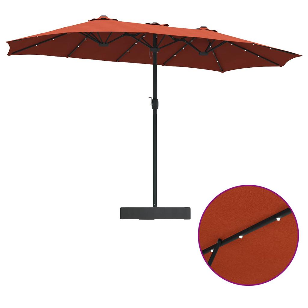 Garden Sun Umbrella Terracotta 385 X 209 X 244 Cm Polyester