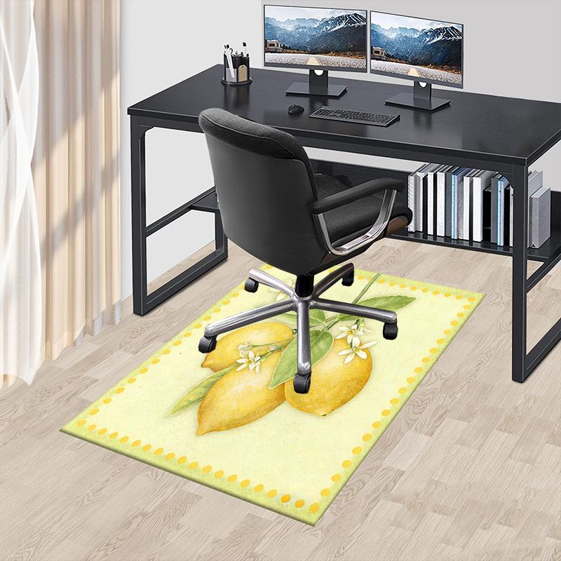 1PC lemon flower Non-Slip Floor Carpet Compatible for Office&Living Room&Bedroom&Dining room - Flat- Soft & Pattern, Vibrant Colors-W267
