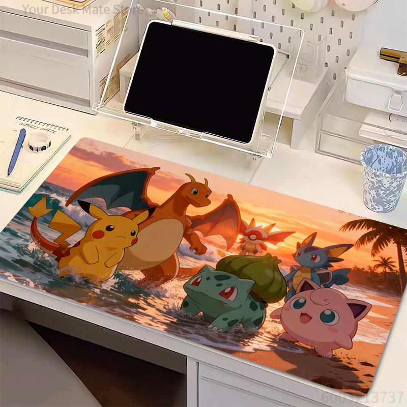 Mouse Pad P-Pokemon pc speed For e-sports players Office Laptop Computer Keyboard Pad Non Slip Desk Mat Cartoon style Mousepad
