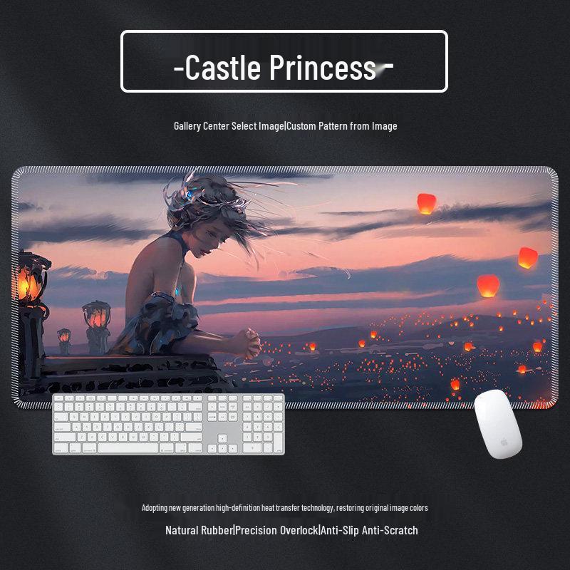Extra Large Anime Esports Mouse Pad with Stitched Edges for Men and Women, Computer Desk Mat and Keyboard Pad