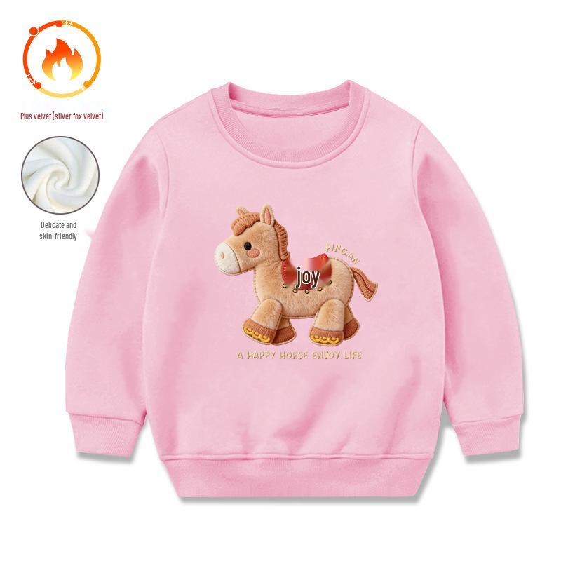 

2026 Winter Toddler/Child One-Piece Fleece Chinese Red Hoodie - Festive New Year Warm Wear 140 cm