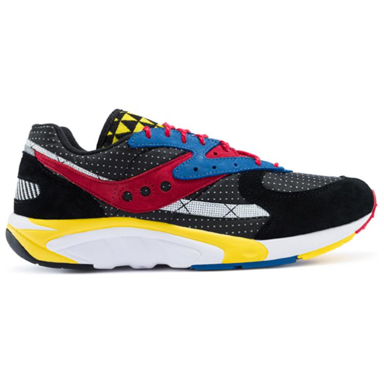 SAUCONY Aya Classic Retro Fabric Cushioning Sweat-Absorbing Low-Top Casual Running Shoes Men Sneaker Black Yellow Red S70516-1