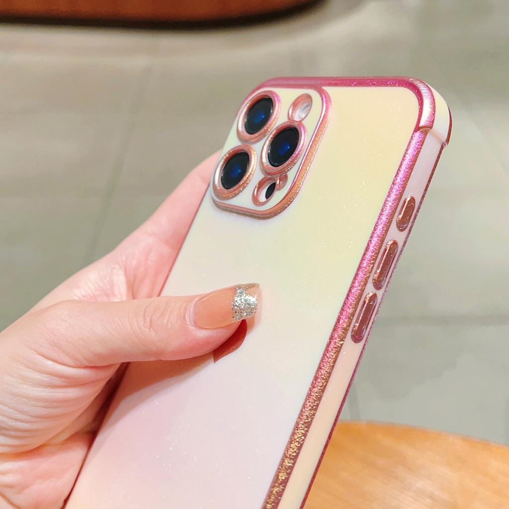 For iPhone 16 Pro Case Dazzling Design Electroplating Heart Pattern TPU Phone Cover