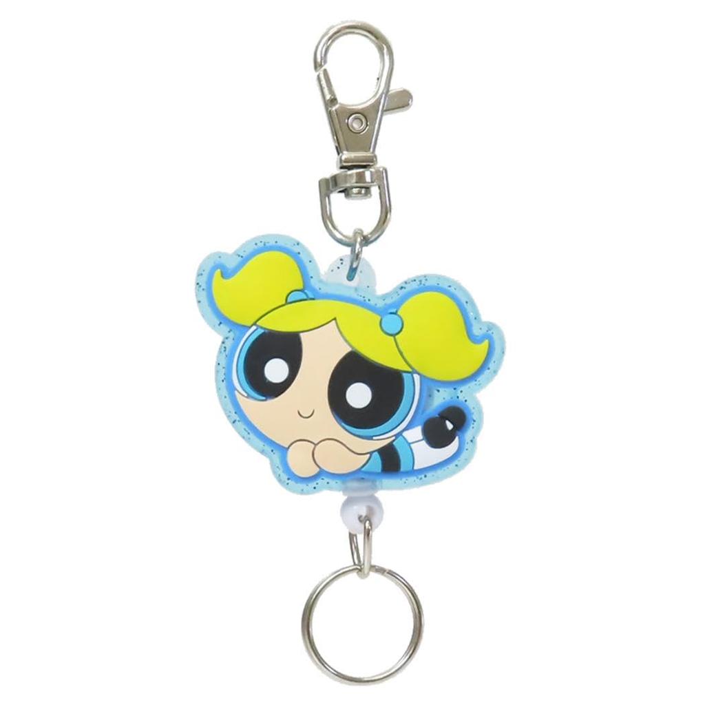 SK Japan Powerpuff Girls 17178 Rubber Reel Keychain Bubbles Keychain with Reel Mascot Collection