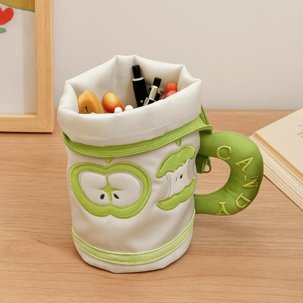 Desktop Storage Cartoon Cat Stationery Bag Water Cup Shape Cloth Pencil Pouch  Student