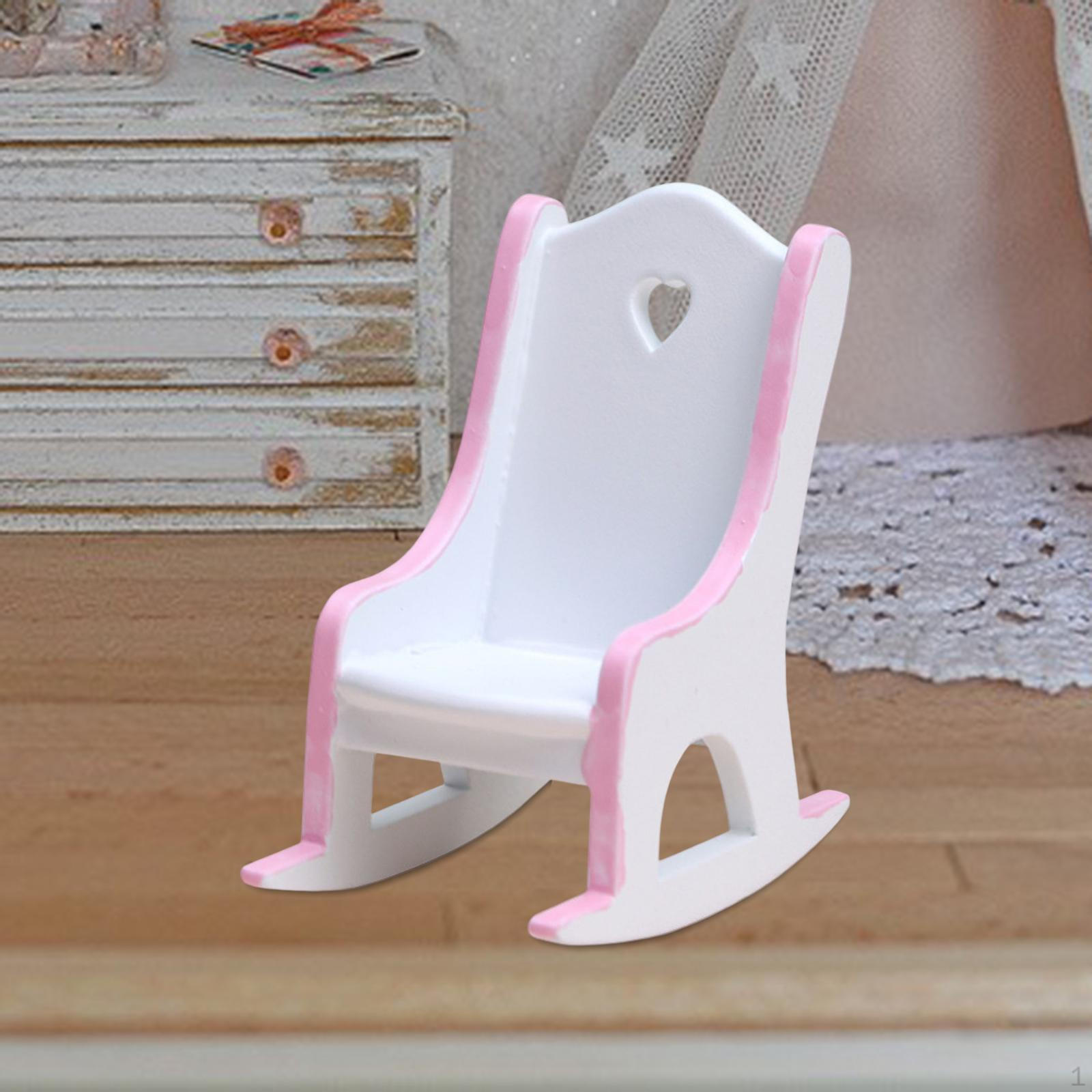 

DIY Doll House Wooden Chairs Dollhouse Model ,Life Scene Scenery Miniature for рожевий