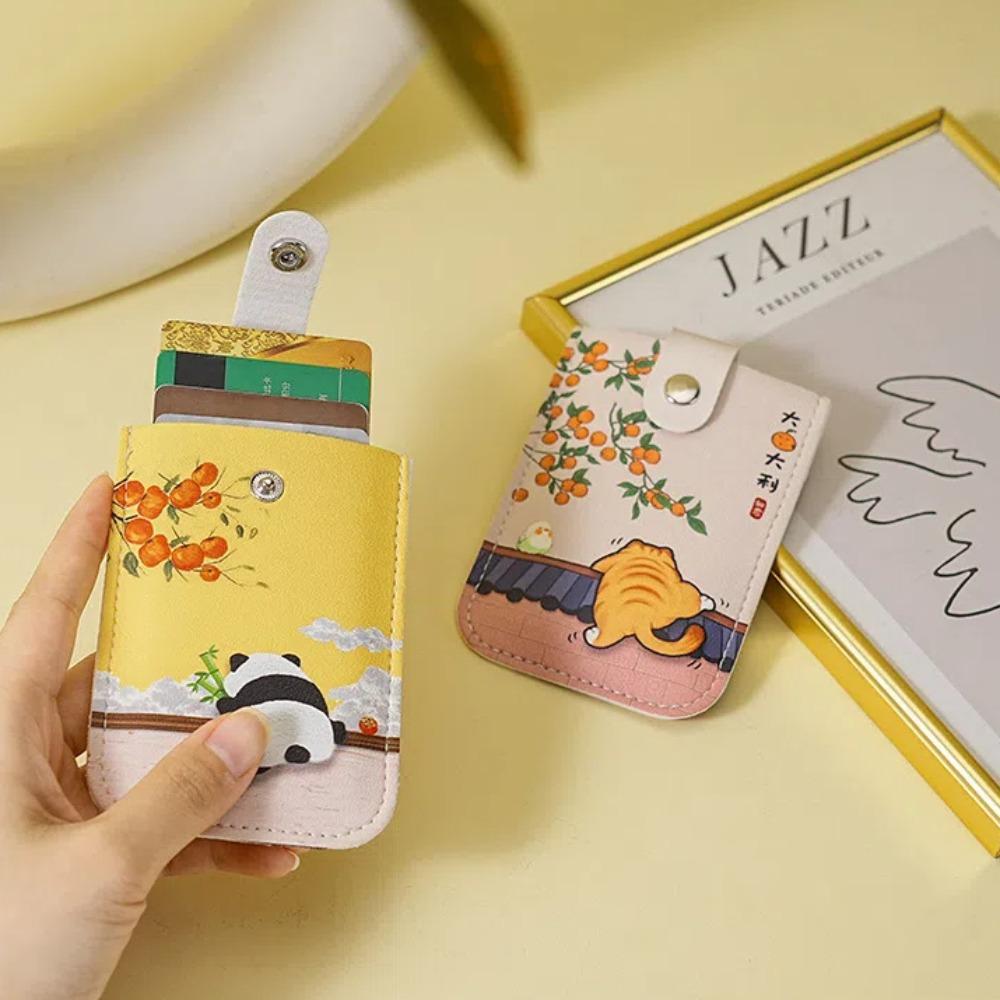 Pouch Hasp Multi-Slot Card Bag Waterproof Panda Printed Coin Purse Pull Out ID Cards Holder Women