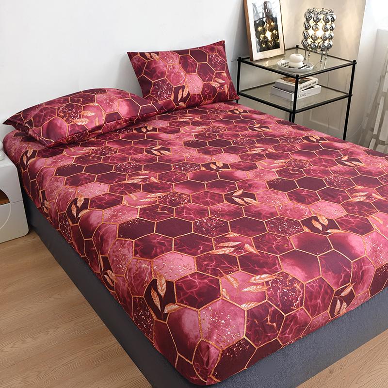 Red Plaid Fitted Sheet Elastic Band Breathable Bed Cover Mattress Protector No Pillowcase Home Decor