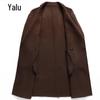 Yalu Men's Mid-Length Double-Sided Wool Blend Coat