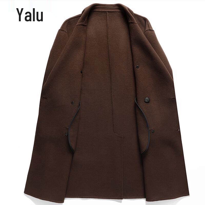 Yalu Men's Mid-Length Double-Sided Wool Blend Coat