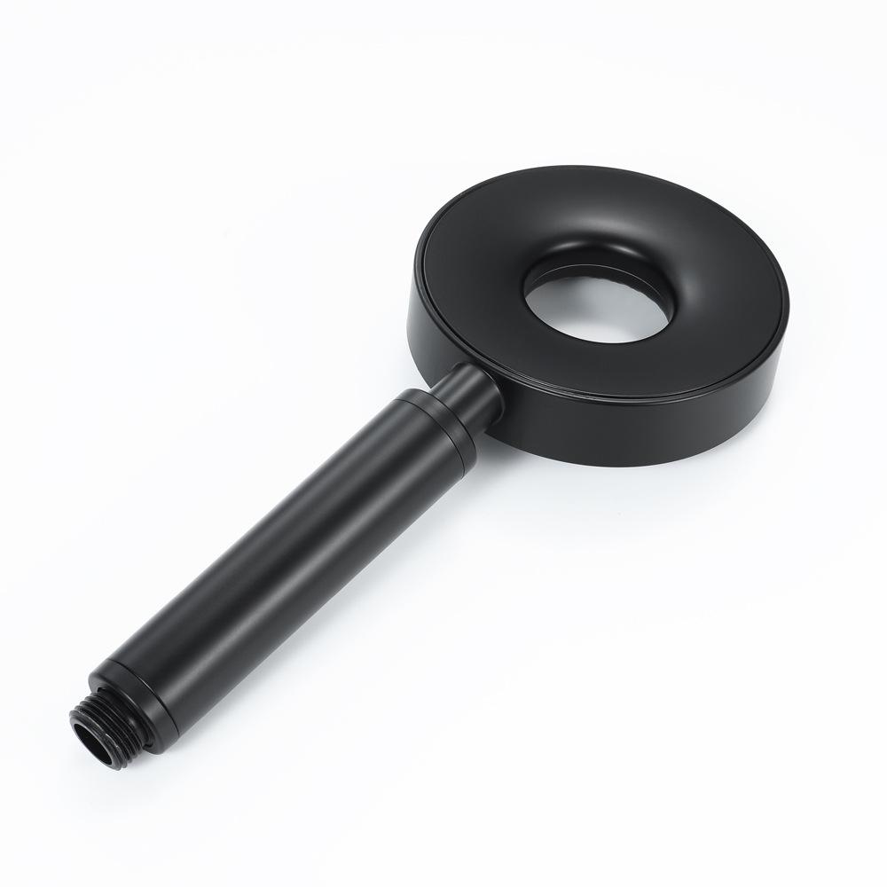 Bathroom Black Handheld Rainfall Pressurized Shower Set with Hose and Bracket