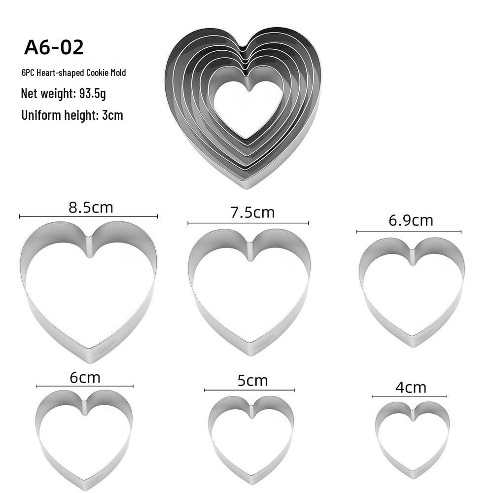 Stainless Steel Cookie & Fruit Cutter Set - Pentagram, Four-Pointed Star, Heart, Square, Rectangle Shapes