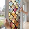 Statische Glasfolie, Fensterfolie mit farbiger Glasstruktur, UV-lichtblockierende, wasserdichte, staubdichte Sichtschutzfolie für die Heimdekoration