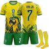 2026 FIFA World Cup Brazil Parrot #7 VINI JR. Sport Training Jersey Set with Socks Teens Kids Adults Football Kits